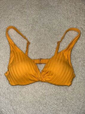 Golden Yellow Twist Front Bikini Top